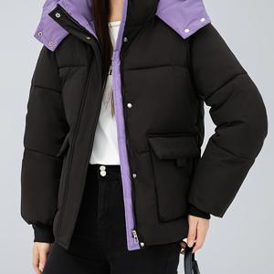 TEMU 패션 캐주얼 컬러블록 패딩 코트