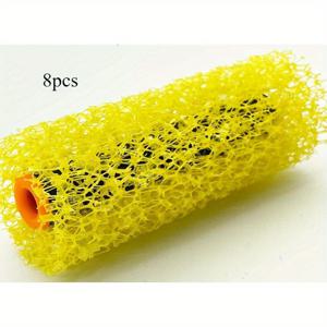 TEMU 다용도 시트지 롤러 커버 8개 세트 - 플라스틱 재질, 창의적인 벽 및 천장 디자인에 적합, 부드러운 마감, 세척 용이