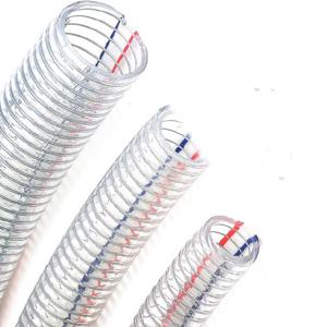 TEMU 고압 진공용 고강도 플렉시블 PVC 나선형 와이어 파이프, 길이 1M 또는 2M로 제공, 물, 기름, 분말 추출을 위한 설계, 투명 와이어 강화 흡입 호스, Idxod(10-50mm)X(16-56mm)