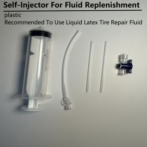 TEMU 1세트 자전거 진공 타이어 60ml 주입 펌프 15*4.8*3.1cm/40g 자동 보충 타이어 수리 액 충전 방법, 밸브 코어 렌치 포함, 60ml 액체 저장 가능