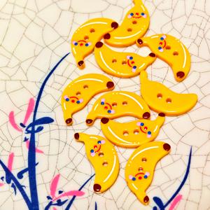 TEMU 귀여운 여름 바나나 과일 레진 단추 10개입, 재봉 장식용