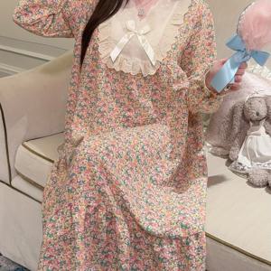 TEMU 여성용 레이스 트림 V넥 패딩 브라 나이트가운 - 긴소매 겨울 잠옷, 홈 & 아웃도어 착용 가능, 세탁기 사용 가능한 편안한 잠옷