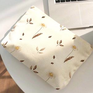 TEMU 대용량 메이크업 가방 - 낙엽과 꽃잎이 피는 귀여운 소프트한 미적 감각 수납 파우치, 지퍼 잠금 방식, 여행, 데일리, 화장품 보관용 귀여운 선물 - 튼튼한 두꺼운 코듀로이 원단으로 제작