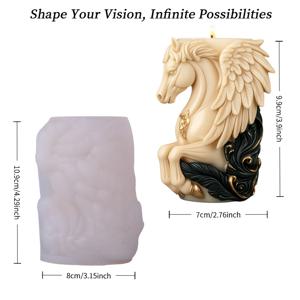 TEMU 3D 피에그라스 캔들 실리콘 몰드, 섬세한 조각된 깃털과 말 디자인의 매끄러운 내부 벽 - 재사용 가능한 유연한 실리콘 몰드, 캔들/비누/에폭시 레진/시멘트 공예용, 완벽한 아로마테라피 캔들 및 홈 데코, 이상적인 휴일 선물, 캔들 만들기 액세서리, 캔들 몰드, 캔들 제작 용품, 캔들 만들기 소모품