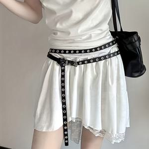 TEMU 싱글 코리안 스타일 인스 벨트 얇은 스트랩 신상 핫 템퍼먼트 더블 루프 매듭 드레스 액세서리 여성용