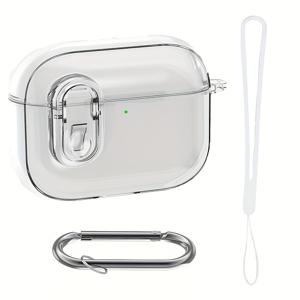 TEMU Airpods Pro3 2025 4 3 Pro용 투명 TPU 보안 잠금 클립 케이스, 투명 디자인 및 버클 후크가 있는 Airpods 1 2 Pro2 완벽 보호 커버
