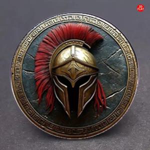 TEMU 고대 그리스 전사 헬멧 디자인의 2D 평면 브로치 1개. 전사는 자랑스러운 자세로 묘사되어 있으며, 깃털이 장식된 헬멧은 백팩, 의류, 칼라에 완벽하게 어울립니다.