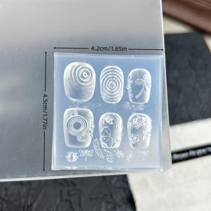 TEMU 네일 아트 장식을 위한 레진 실리콘 몰드 1개. 봄꽃, 물결 모양의 연꽃 잎, 네일 디자인용 엠보싱 처리된 레진 액체 몰드가 특징입니다.