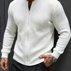 TEMU 남성용 봄/가을 루즈핏 코듀로이 집업 니트 가디건, 드롭 숄더 단색 캐주얼 패션 스포츠 자켓