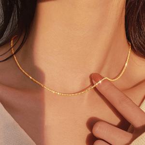 TEMU 심플 인스타일 스테인리스 스틸 목걸이, 여성 패션 반짝이 목걸이, 콜리플라워 체인 반짝이 쇄골 체인 별하늘 목걸이