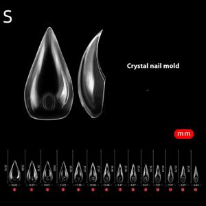 TEMU 140개/1박스 짧은 커브 스틸레토 네일 듀얼 폼, 3D 캣츠 클로 조각 아크릴 네일 풀 커버 몰드