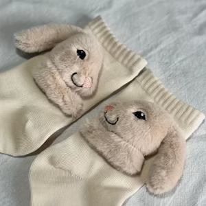 TEMU 3D 플러시 토끼 양말 | 여성용 귀여운 동물 슬리퍼 양말, 신기한 크리스마스 및 새해 선물, 아늑한 슬러치 양말 (가정용), 만화 패턴