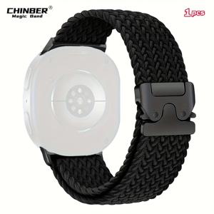 TEMU 8/8 클래식 40mm 44mm 46mm용 브레이드 밴드 | 탄성 나일론 낙하산 스포츠 스트랩, 푸시 버튼 걸쇠가 있는 신축성 있는 패브릭 손목 밴드, 스테인리스 스틸 버클, CHINBER 제품으로 방수 기능 없음