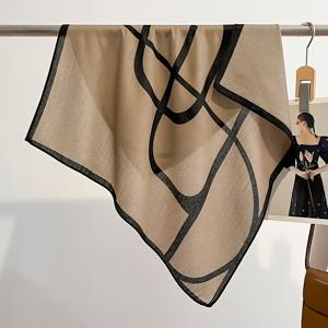 TEMU 여성용 우아한 기하학 스카프 - 겨울용 따뜻한 숄 & 목도리, 캐주얼 복장, 사무실 복장, 파티에 적합한 부드러운 비신축성 스카프 - 2가지 색상 (다크)