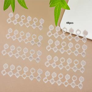 TEMU 2ml, 3ml, 5ml 용량의 빈 에어브러시 페인트컵 48개 (뚜껑 포함) / 스트립당 6개, 총 8스트립, 다양한 용량 옵션 선택 가능, 미니 페인트 용기, 6개 연결된 에어브러시 페인트컵 스트립, 3ml 및 5ml 에어브러시 페인트컵, 학교 미술 및 공예 프로젝트용, 학용품, 신학기 필수품