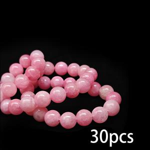 TEMU 6/8mm 천연 스톤 핑크 비즈 - 목걸이, 팔찌, 귀걸이 제작용 라운드 비즈 DIY 액세서리 재료 - 핸드메이드 비즈링 폰케이스 & 가방 참 장식용 - 천연 핑크 비즈 (6mm & 8mm)