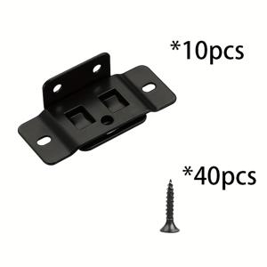 TEMU 50개 세트: 내구성 강한 L형 금속 브래킷 10개 (L-커넥터) + 나사 40개 포함 - 90도 각도 브래킷, 검정색 나사 구멍으로 쉬운 설치, 가구/선반/패널 고정용 내구성 금속 조인트 및 커넥터, 테이블, 선반, 캐비닛용