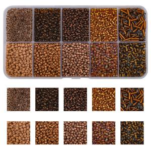 TEMU 약 1000개 레트로 홀로우 튜브/BUGULE 비즈 - 불규칙한 원통형 유리 씨앗 비즈, 주얼리 제작용, 2mm 얇은 튜브 비즈, DIY 팔찌, 목걸이, 귀걸이용 - 10가지 색상, 유리 버글 비즈