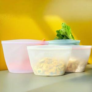 TEMU 4개 실리콘 식품 보관 가방 - 전자레인지, 식기세척기 및 냉동고 사용 가능, 식사 준비, 도시락 및 여행 정리용 1000ml+1000ml+1500ml+1500ml4종 세트