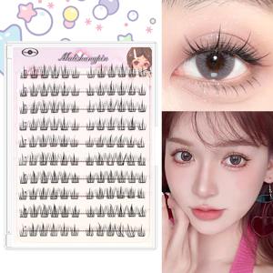 TEMU Heyhey 3D노글루속눈썹인조속눈썹연장풀필요없은 자연 속눈썹 대용량 아이래쉬 120가닥 9-12mm 1개, 블랙