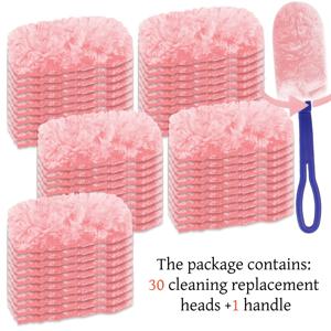 TEMU 40/30/20 정전기 먼지 제거 천, 두꺼운 일회용 대형 먼지 제거 청소 교체 헤드 (손잡이 1개 포함) - 간편한 교체, 별도의 준비물 불필요, 가구, 전자 제품 및 블라인드 청소용 - 청소 용품, 먼지 수집기