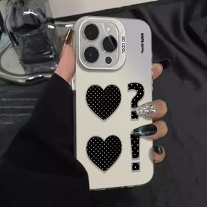 TEMU 폰 케이스: 물방울 하트 물음표 패턴 무광 폰 케이스, 새해 선물, 생일 선물, 아이폰 11/11 Pro Max/11 Pro/12/12 Pro/12 Pro Max/13/13 Pro/13 Pro Max/14/14 Pro/14 Pro Max/ Pro Max/15 Pro/16/16 Pro/16 Pro Max 호환 보호 케이스