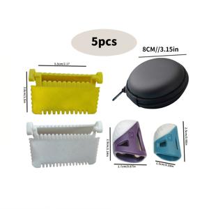 TEMU 재봉틀 골무 2개, 골무 캡 2개, 보관 상자 1개 포함 5개 세트. 내구성 있는 플라스틱 재봉틀 골무, 손가락 보호용 골무. 노란색과 흰색 디자인의 자수 도구 보관함. 초보자, 주부, 노약자에게 적합한 심플한 공예 액세서리 - 재봉 프로젝트, 초보자용 재봉틀 도구, 잡기 쉬운 손잡이에 이상적