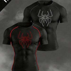 TEMU 남성용 블랙 캐주얼 스포츠 티셔츠 1개, 남성용 반팔 크루넥 티셔츠, 피트니스, 스포츠, 달리기, 훈련 및 기타 활동에 적합. 몸에 꼭 맞는 탑은 에너지 소비를 줄이고, 하지 혈액 역류를 촉진하며, 신체의 에너지 공급을 개선하고, 운동 시간을 연장하며, 피로를 줄여줍니다. 또한 수분 발수 및 땀 흡수 기능으로 몸을 건조하게 유지합니다