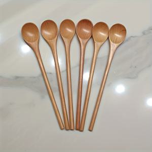 TEMU 커피, 차, 꿀 및 기타 음식용 숟가락, 내구성 있는 수제 목재 제품, 주방 도구 포함 6개 세트