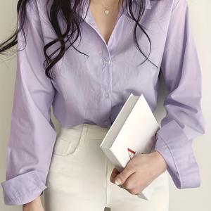 TEMU 2025년 봄, 여름, 가을 신상 솔리드 컬러 버튼업 셔츠, 캐주얼 슬림핏 긴팔 탑