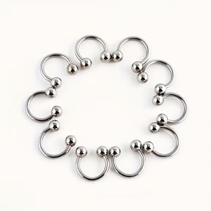 TEMU 10개 세트 316 316 316 316 316 스테인리스 스틸 말발굽 코밭, C자형 귀걸이, 입밭, 멀티피스 조합, 배터리 없음