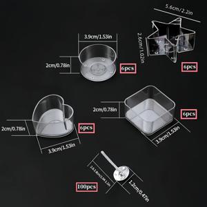 TEMU 새로운 124 캔들 홀더 및 캔들 심 세트, 24개 티라이트 캔들 홀더 팩, 100개 캔들 심, 플라스틱 티라이트 컵, 캔들 홀더, 왁스 용해 냄비 몰드 홀더, DIY 캔들 만들기 키트, 캔들 제작