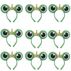 TEMU 9개 세트 귀여운 개구리 머리띠, 동창회, 총각파티, 생일파티, 졸업식, 결혼식용 고품질 소품, 사진 부스 소품, 선물용