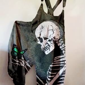 TEMU 여성용 점프수트 캐주얼 여름 프린트 홀터넥 휴가 데일리웨어 루즈핏 민소매