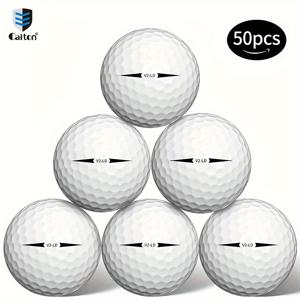 TEMU Caiton 브랜드 신제품 밸류팩 2중 레이어 장거리 골프공, 50개입 - 가성비 좋고 내구성이 뛰어나, 연습 및 캐주얼 플레이에 적합