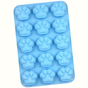 TEMU 실리콘 발자국 몰드 트레이, 15-공동 만화 고양이 곰 발톱 초콜릿 몰드 젤리, 왁스 멜트, 비누 만들기 - 주방 베이크웨어, 무료