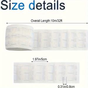 TEMU 깊은 핀치 플리츠용 10미터/393.7인치 화이트 커튼 테이프 세트, 모든 종류의 커튼 매칭에 적합한 홈 커튼 액세서리