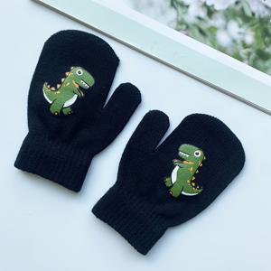 TEMU 장갑 한 쌍, 스타일리시한 새로운 공룡 디자인, 따뜻하고 피부 친화적, 남아 여아 모두에게 적합, 캐주얼 야외복으로 완벽