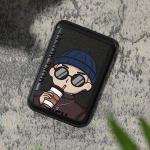 TEMU 럭셔리 패션 에이커 비디오 게임 콘솔 패턴 자석 카드 홀더, 내장 보안 포켓, 아이폰 16 15 14 프로 맥스용 1-2 카드 수용