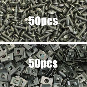 TEMU /200/300개 도매 자동차 스크류 베이스 U-클립 범용 차량 개조 클립 금속 내부 펜더 범퍼 보호 클립 전기차 부식 방지 나사 모든 모델에 적합