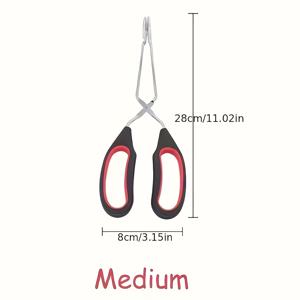 TEMU 내열성 304 스테인리스 스틸 가위 턱 | 원피스 디자인 주방 클립 가제트 긴 손잡이, 편안한 그립, 숯 요리 BBQ 그릴 로스트 베이킹 스테이크 빵 샐러드 야채 과일 뒤집기, 음식 집게