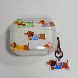 TEMU 귀여운 만화 다치숀 강아지 케이스, 작은 스웨터를 입고 있는 경우, Airpods 1/2/3/Pro/Pro2/Pro3 이어폰 커버에 적합합니다.
