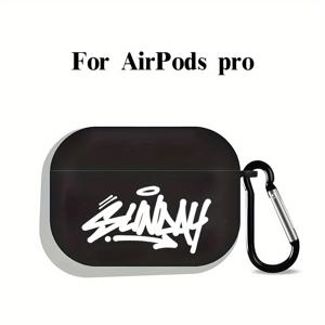 TEMU 트렌디한 디자인 에어팟 케이스 블랙 & 화이트 - for AirPods 1, 2, 3, Pro 2세대 이어폰 커버 / 남녀 공용 쿨 선물