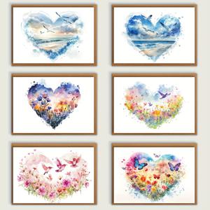 TEMU 수제 핸드페인팅 오션 플로럴 & 동물 카드 12장 + 봉투 포함 - 생동감 넘치는 수채화 꽃과 새 디자인, 감사, 쾌유, 생일, 졸업, 명절, 일반 인사에 적합 | 3D 디스플레이 | 고품질 종이 | 다양한 행사에 이상적, 가족, 친구, 동료, 어르신에게 완벽한 선물