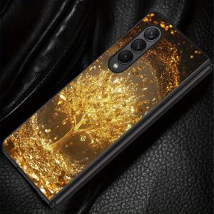 TEMU 폰 케이스: 골든 머니 트리 케이스, 갤럭시 Z 폴드 4 Z 폴드 3 Z 폴드 5 Z 폴드 6 백커버용