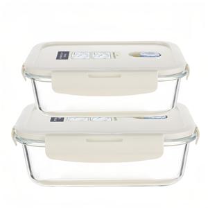 TEMU 이 세트에는 두 개의 흰색 직사각형 용기가 포함되어 있습니다. 두꺼운 붕규산 유리 재질로 제작되었으며, 음식 보관에 적합합니다. 높은 투명도로 쉽게 볼 수 있으며, 전자레인지 및 오븐에 사용 가능하며 냉장고에서 냉동할 수 있습니다. 재사용 가능하며 쌓을 수 있습니다.