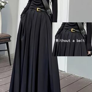 TEMU 새로운 여성 패션 우아한 하이웨스트 롱 스커트, 매력적인 핏, 다양한 상황에 다용도로 활용 가능