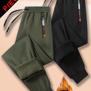 TEMU 남성용 가을/겨울 캐주얼 바지 2개 세트, 루즈핏 커프스 조거 스웨트팬츠, 가을/겨울용 남성용 보온 안감 운동용 긴 바지, 단색 레귤러핏 스트레치 조거, 남성용 캐주얼 루즈핏 약간 신축성 있는 허리 조임끈 지퍼 포켓 바지, 가을/겨울 피트니스, 사이클링, 운동복, 조깅, 야외 여행 및 선물용으로 적합