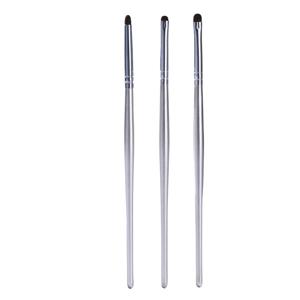 TEMU 3pcs 실버 핸들 소형 아이섀도 브러쉬, 디테일 블렌딩 스모키 아이라인 메이크업용, 여성을 위한 프로페셔널 화장 브러쉬 세트
