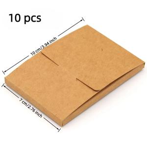 TEMU 7X10cm 크라프트 종이 봉투 상자 10개 세트 (삽입물 포함) - 편지, 카드 및 작은 물품을 위한 자체 접착식 소형 선물 포장에 적합 - 추수감사절, 졸업식 및 기타 특별한 행사에 좋습니다.